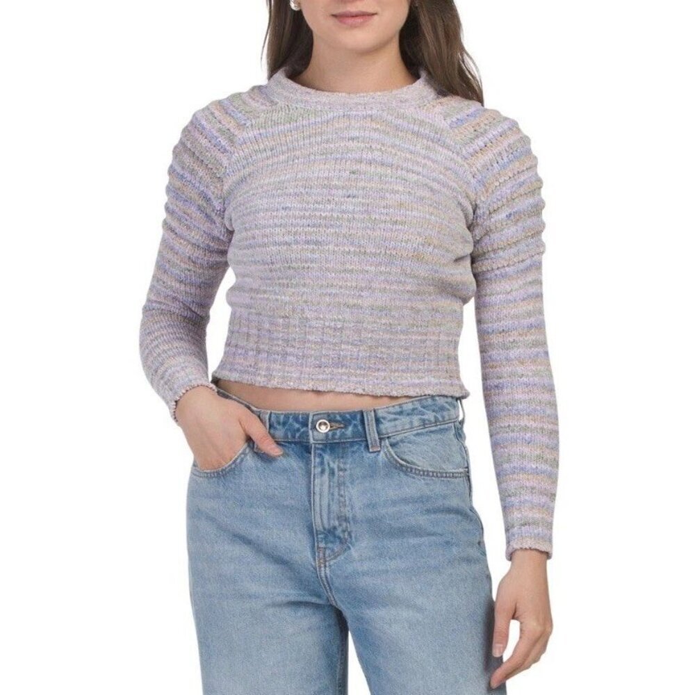 Steve Madden Women's Dana Sweater Size M Long Sleeves Crew Neck Cropped NWT $79
